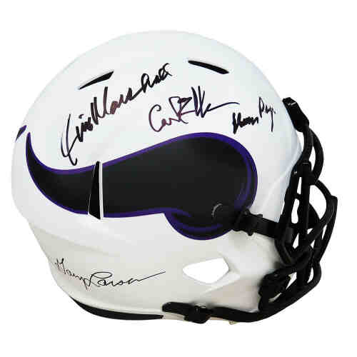 Purple People Eaters Signed Minnesota Vikings Lunar Eclipse Riddell Full Size Speed Replica Helmet