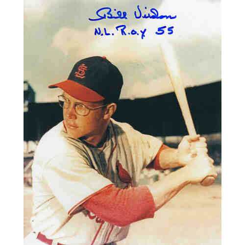 Bill Virdon Signed Cardinals Bat Stance Pose 8x10 Photo w/NL ROY 55