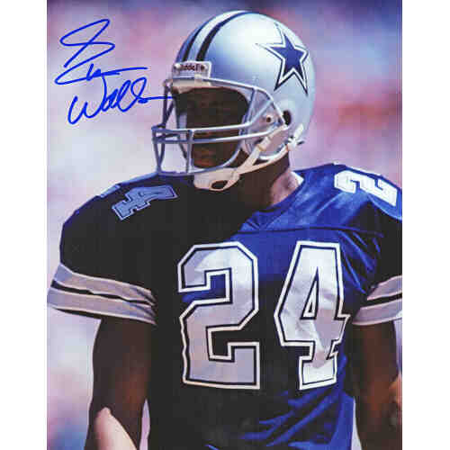 Everson Walls Signed Dallas Cowboys Navy Jersey Close Up 8x10 Photo