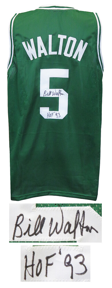 Bill Walton Signed Green Throwback Custom Basketball Jersey w/HOF'93
