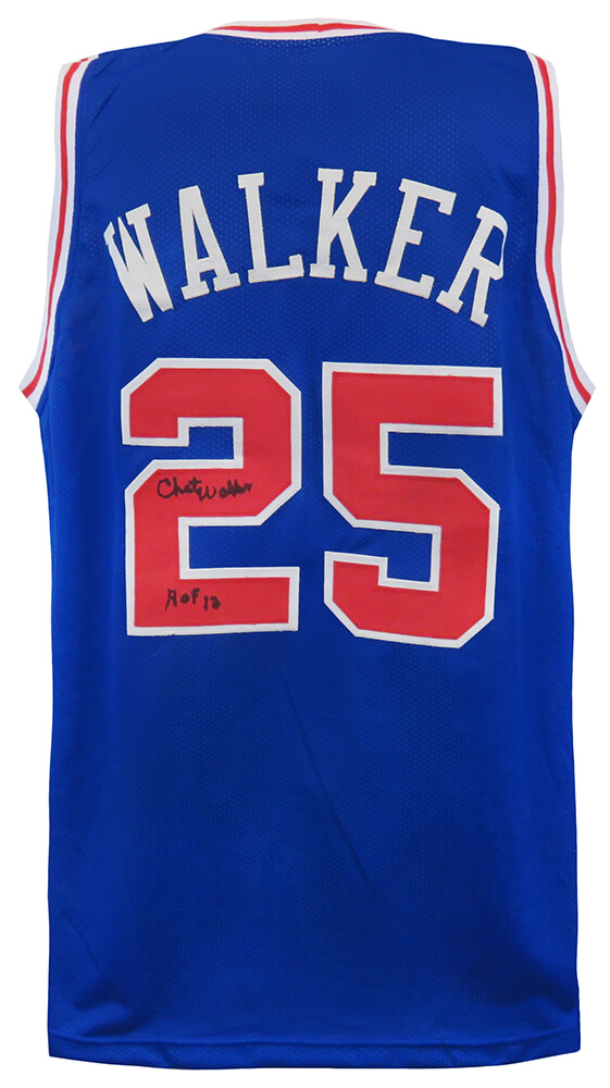 Chet Walker Signed Blue Throwback Custom Basketball Jersey w/HOF'12