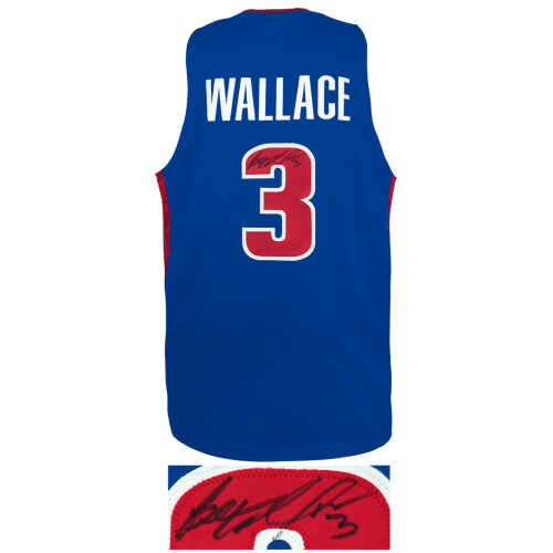 Ben Wallace Signed Blue Custom Basketball Jersey - Image 2