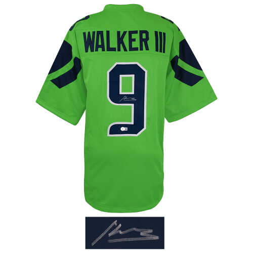 Kenneth Walker III Signed Green Custom Football Jersey (Beckett) - Image 2