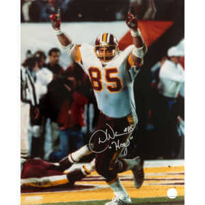 Don Warren Signed Washington Football Team White Jersey Arms Raised 16x20 Photo w/HOGS
