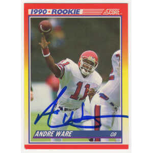 Andre Ware Signed Detroit Lions 1990 Score Football Rookie Card #292