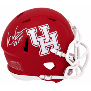 Andre Ware Signed Houston Cougars Riddell Speed Mini Helmet w/89'HT