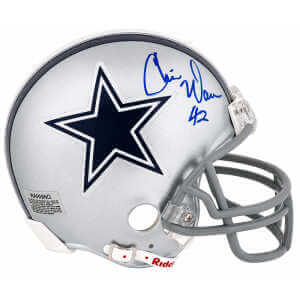 Chris Warren Signed Dallas Cowboys Riddell (VSR4) Mini Helmet