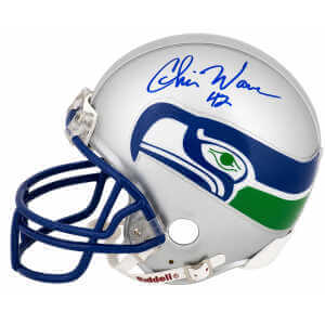 Chris Warren Signed Seattle Seahawks Throwback Riddell (VSR4) Mini Helmet