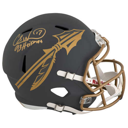 Charlie Ward Signed Florida State Seminoles SLATE Riddell Full Size Speed Replica Helmet w/93 Heisman
