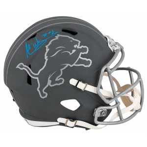 Andre Ware Signed Detroit Lions SLATE Riddell Full Size Speed Replica Helmet w/90 #1 Pick
