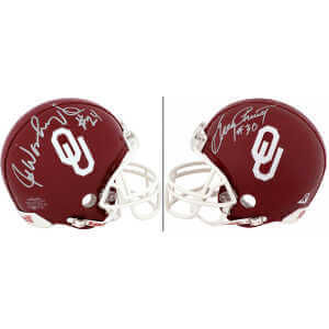 Joe Washington & Greg Pruitt Signed Oklahoma Sooners Riddell (VSR4) Mini Helmet