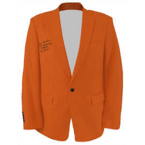 Bruce Weber Signed Mogu Men's Orange Blazer Sport Coat Jacket w/2005 NCAA COY, Final 4, Go Illini