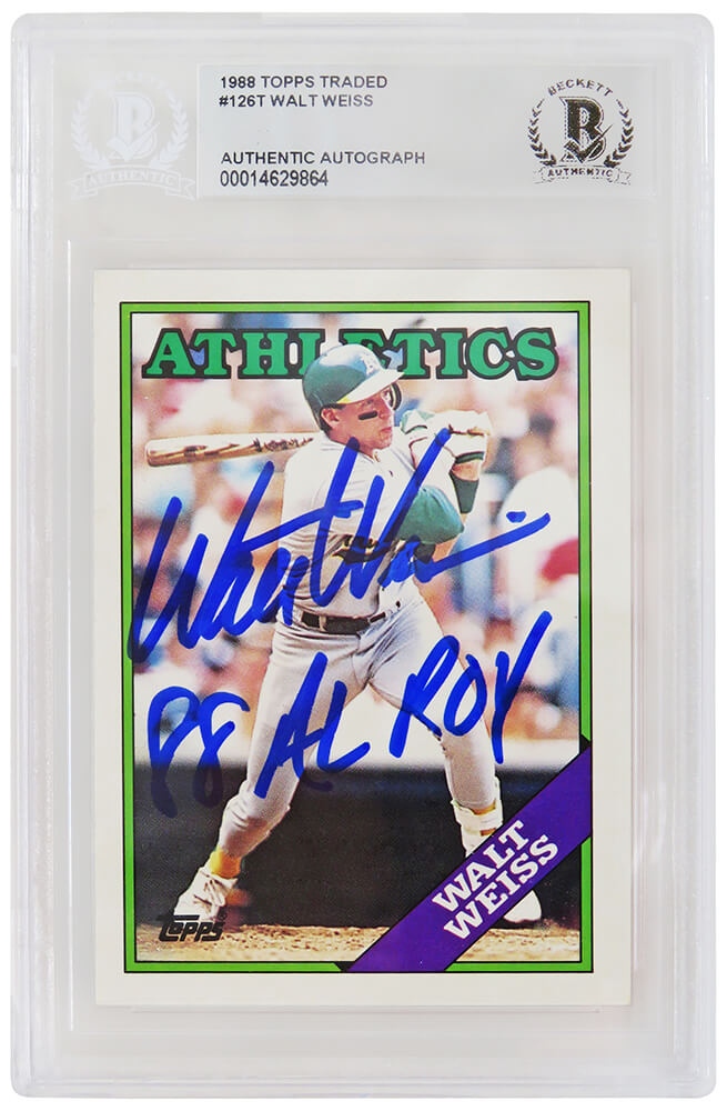 Walt Weiss Signed Signed Oakland A's 1988 Topps Traded Rookie Baseball  Trading Card w/88 AL ROY – (Beckett Encapsulated) – Schwartz Sports  Memorabilia