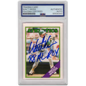 Walt Weiss Signed 1988 Topps Traded Rookie Baseball Card #126T w/88 AL ROY - (PSA Encapsulated)
