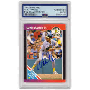 Walt Weiss Signed A's Baseball Trading Card (Various) - (PSA Encapsulated)