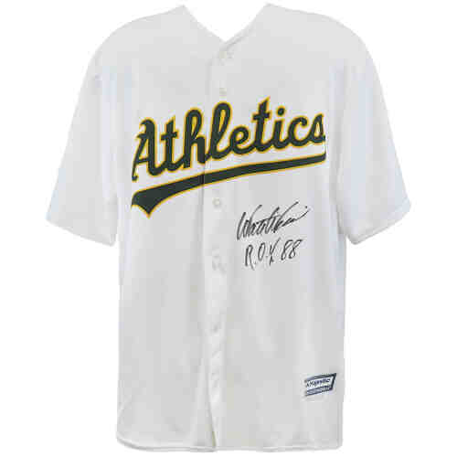 Walt Weiss Signed Oakland A's White Majestic Replica Baseball Jersey w/88 AL ROY