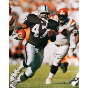 Tyrone Wheatley Signed Raiders Black Jersey Action 16x20 Photo