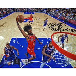 Coby White Signed Chicago Bulls Dunk vs 76ers 8x10 Photo - (Fanatics)