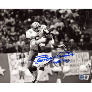 Randy White Signed Dallas Cowboys B&W vs. Vikings Action 8x10 Photo - (Beckett)