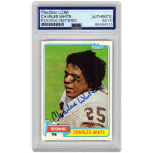 Charles White Signed Cleveland Browns 1981 Topps Football Rookie Card #69  - (PSA Encapsulated)