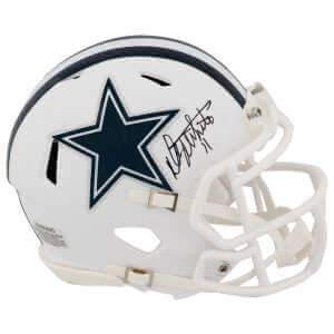 Danny White Signed Dallas Cowboys 2022 Alternate White Riddell Speed Mini Helmet