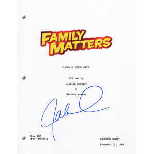Jaleel White Signed Family Matters 'Laura's First Date' Season 1 Episode #12 Script Cover Sheet