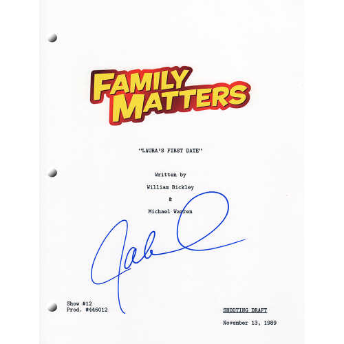 Jaleel White Signed Family Matters 'Laura's First Date' Season 1 Episode #12 Script Cover Sheet