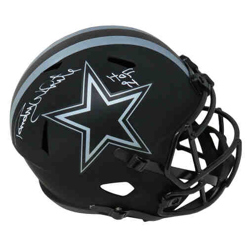 Randy White Signed Dallas Cowboys Eclipse Black Matte Riddell Full-Size Speed Replica Helmet w/HOF'94