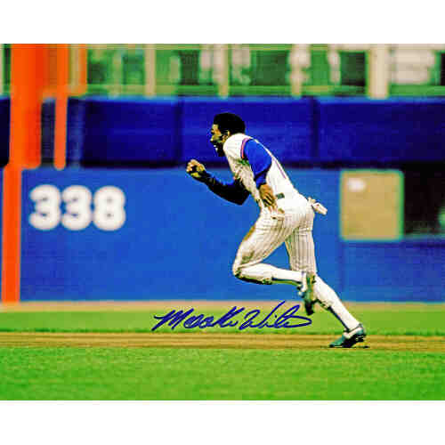 Mookie Wilson Signed Mets Running Bases Without Helmet 8x10 Photo