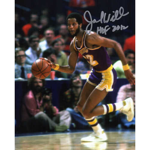 Jamaal Wilkes Signed Lakers Purple Jersey Dribbling 8x10 Photo w/HOF 2012