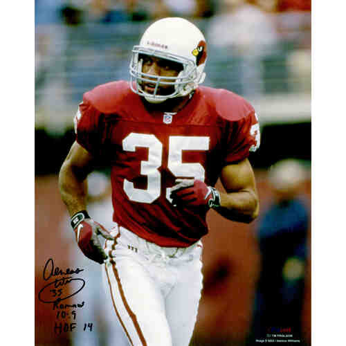 Aeneas Williams Signed Arizona Cardinals Red Jersey Action 8x10 Photo w/HOF'14