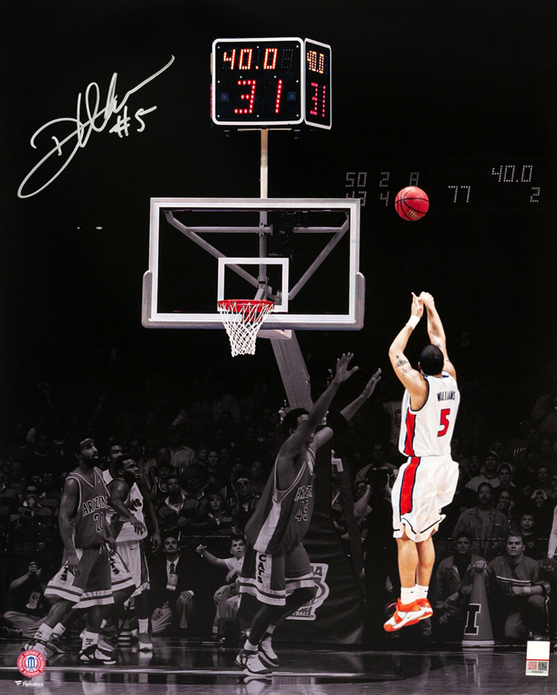 Deron Williams Signed Illinois Fighting Illini 2005 NCAA Tourny Shot vs Arizona Spotlight 16x20 Photo