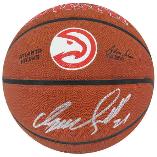 Dominique Wilkins Signed Wilson Atlanta Hawks Logo NBA Basketball