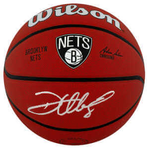 Deron Williams Signed Brooklyn Nets Logo Wilson NBA Basketball