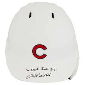Billy Williams Signed Chicago Cubs White Chrome Rawlings Full Size Batting Helmet w/Sweet Swinging