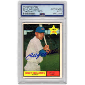 Billy Williams Signed Cubs 1961 Topps Rookie Baseball Card #141 - (PSA Encapsulated)