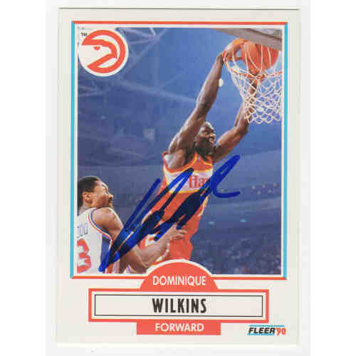 Dominique Wilkins Signed Atlanta Hawks 1990-91 Fleer Basketball Trading Card #6