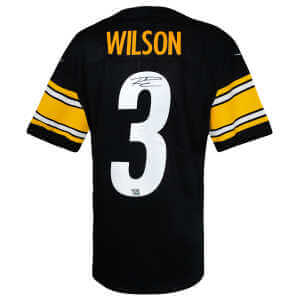 Russell Wilson Signed Pittsburgh Steelers Nike Black Replica Football Jersey - (Fanatics)