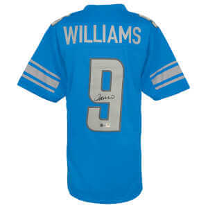 Jameson Williams Signed Blue Custom Football Jersey - (Beckett)