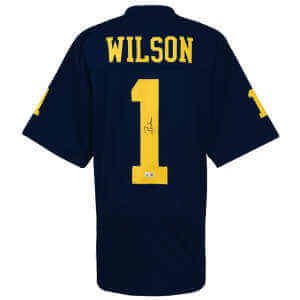 Roman Wilson Signed Navy Custom College Football Jersey (Beckett)