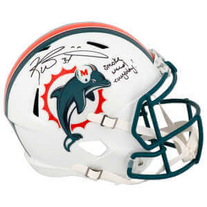 Ricky Williams Signed Miami Dolphins Throwback Riddell Full Size Speed Replica Helmet w/Smoke Weed Everyday