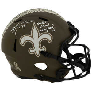 Ricky Williams Signed New Orleans Saints SALUTE Riddell Full Size Speed Replica Helmet w/Smoke Weed Everyday