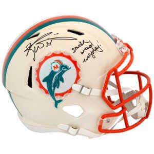 Ricky Williams Signed Miami Dolphins RETRO Riddell Full Size Speed Replica Helmet w/Smoke Weed Everyday