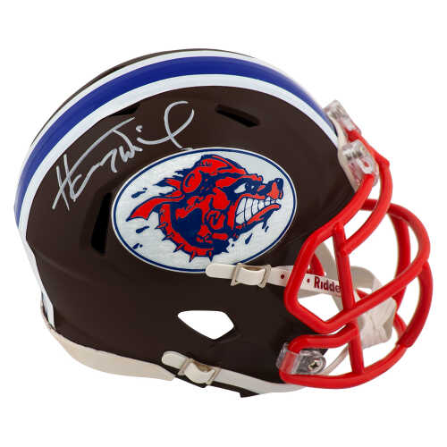 Henry Winkler Signed The Waterboy Mud Dogs Brown Custom Mini Helmet