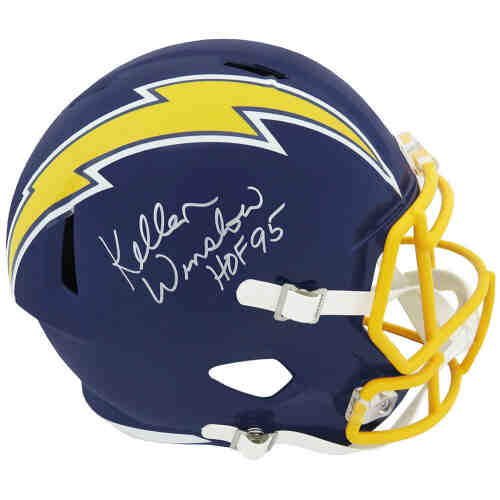 Kellen Winslow Signed Chargers Navy Throwback Riddell Full Size Speed Replica Helmet w/HOF'95