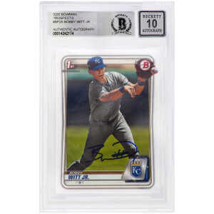 Bobby Witt Jr. Signed Kansas City Royals 2020 1st Bowman Rookie Baseball Card #BP-25 - (Beckett / Auto Grade 10)