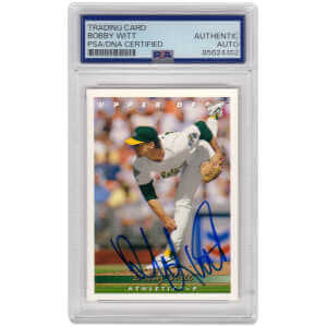 Bobby Witt Signed A's Baseball Trading Card (Various) - (PSA Encapsulated)