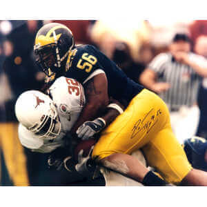 Lamar Woodley Signed Michigan Wolverines Action 16x20 Photo
