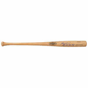 Kerry Wood Signed Louisville Slugger Pro Stock Blonde Baseball Bat w/2003 NLDS Game 1 Double, 2003 NLCS Game 7 HR