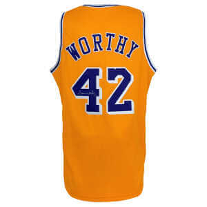 James Worthy Signed Gold Custom Basketball Jersey